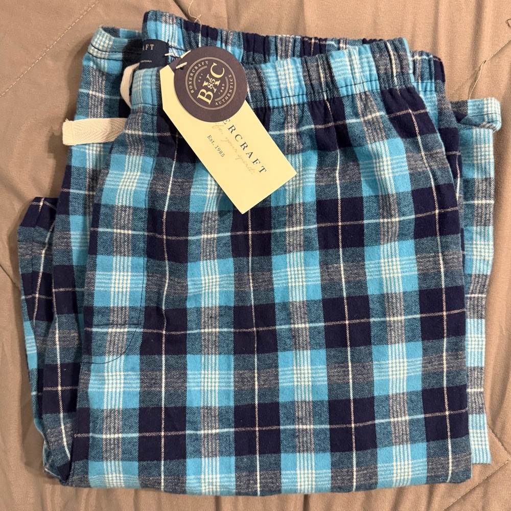 BRAND NEW w/tags Boxercraft Men’s Snow Plaid Flannel Pants, XL